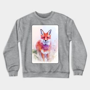 Fox Watercolor Portrait 1 Crewneck Sweatshirt